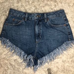 Top shop Moto Kiri high waisted shorts